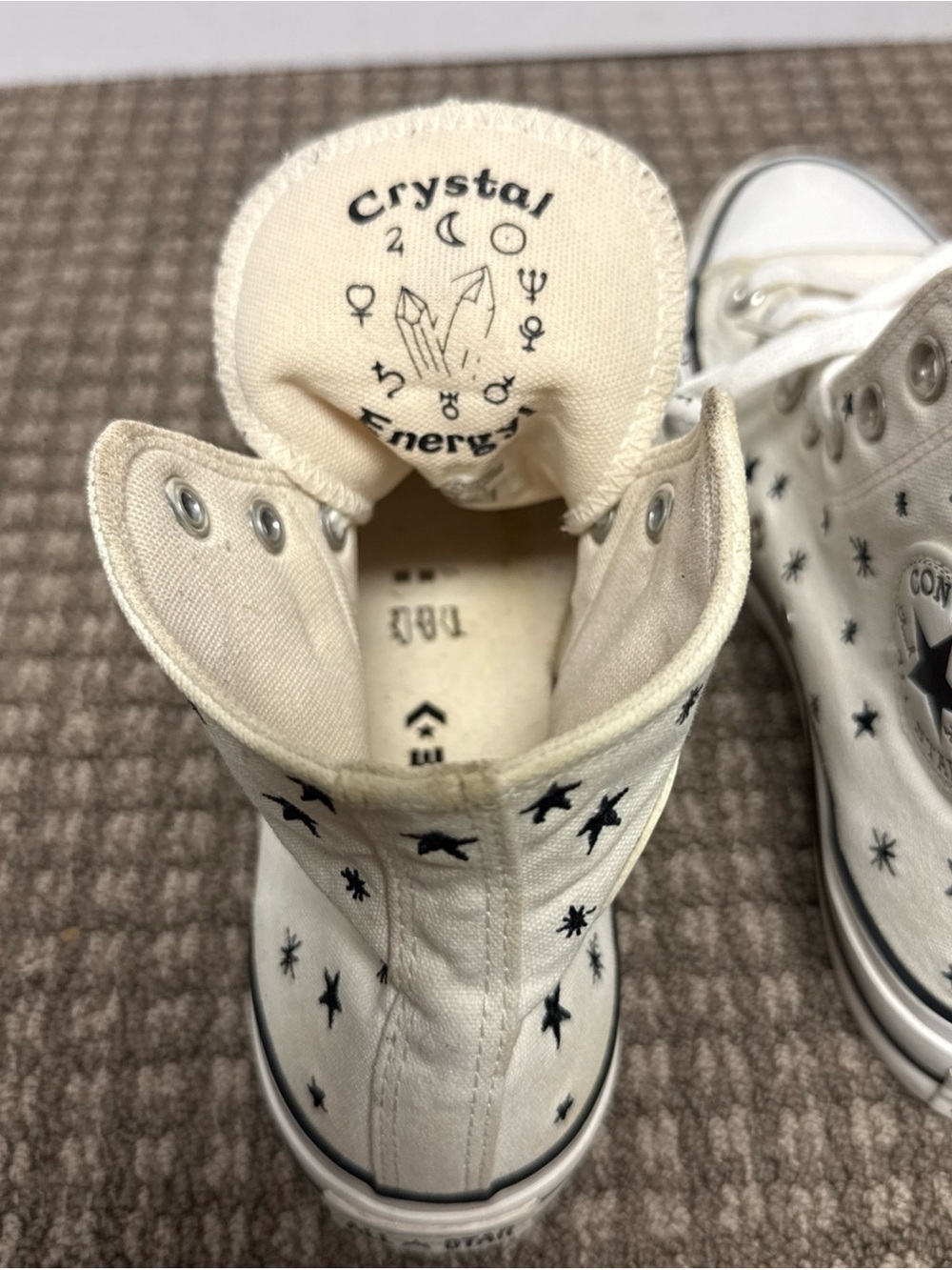 Converse Embroidered Crystal Energy and Stars Platform High-Tops Size 8W - Picture 5 of 7